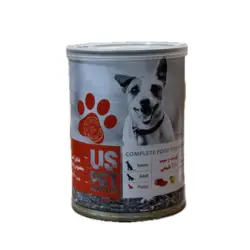 کنسرو توله سگ یو اس پت طمع گوساله و سیب ( 400 گرم )