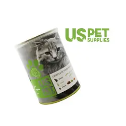 کنسرو غذای گربه یو اس پت با طعم مرغ و کدو و سالمون ( 400 گرم )