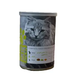 کنسرو غذای گربه یو اس پت با طعم مرغ و کدو و سالمون ( 400 گرم )