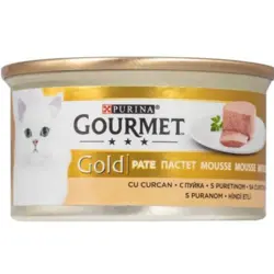 کنسرو گربه گورمت گلد پته طعم بوقلمون