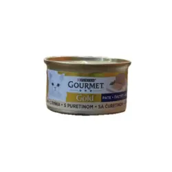 کنسرو گربه گورمت گلد پته طعم مرغ مدل کیکی