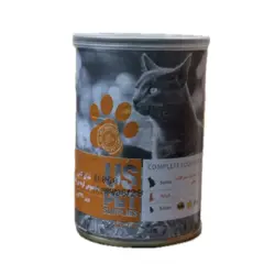 کنسرو گربه یو اس پت طعم گوشت مرغ و کدو تنبل و سنبل‌الطیب ( 400 گرم )