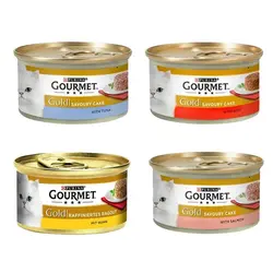 کنسرو غذا گربه گورمت گلد طعم میکس (پک 8 عددی)