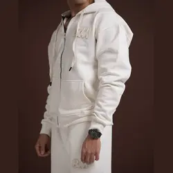 ست سویشرت و شلوار مردانه با گلدوزی BM سفید