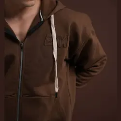 ست سویشرت و شلوار مردانه با گلدوزی BM قهوه ای