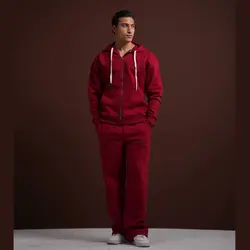 ست سویشرت و شلوار مردانه با گلدوزی BM قرمز