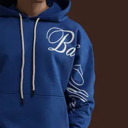 ست هودی و شلوار اسلش مردانه سه نخ خارخورده آبی