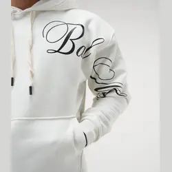 ست هودی و شلوار اسلش مردانه سه نخ خارخورده سفید