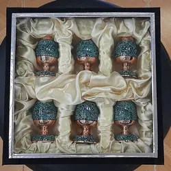 نمک پاش مسی فیروزه کوبی (پک 6عددی)