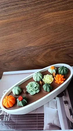 شمع قایقی کاکتوس فانتزی سبز متوسط