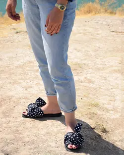 Navy Dotted