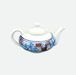 قوری چینی میبد سنتی طرح شطرنجی