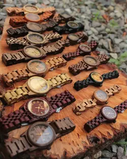 ساعت مچی چوبی (مدل square با چوب اقاقیا)