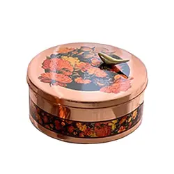 شکلاتخوری درب دار مسی مدرن گل و مرغ