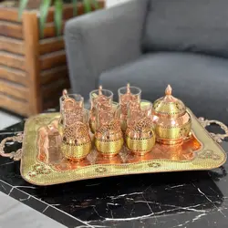سرویس چای خوری مس و خاتم ممتاز