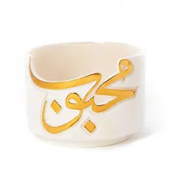 ظرف سرامیکی با لعاب طلا طرح محبوب
