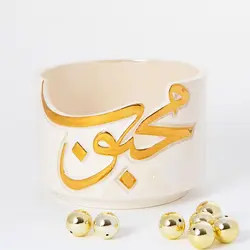 ظرف سرامیکی با لعاب طلا طرح محبوب
