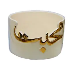 ظرف سرامیکی با لعاب طلا طرح محبت