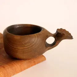 لیوان چوبی (کوکسا) طرح برگ نیلوفر آبی