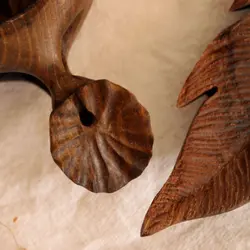 لیوان چوبی (کوکسا) طرح برگ نیلوفر آبی