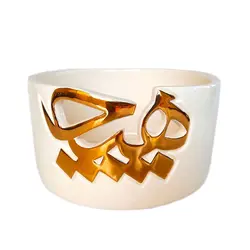 ظرف سرامیکی با لعاب طلا طرح هیچ