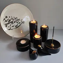 جاشمعی سه تیکه استوانه سرامیکی