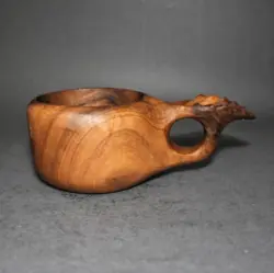 لیوان چوبی (کوکسا) طرح برگ گیلاس