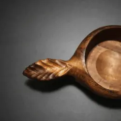 لیوان چوبی (کوکسا) طرح برگ گیلاس