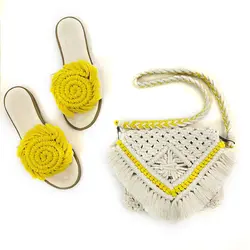 ست کیف و صندل مکرومه S4