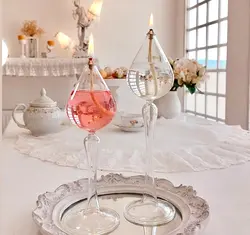 شمع شیشه ای مدل قطره پایه دار