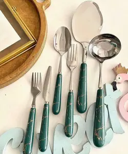 سرویس شش نفره قاشق چنگال ماربل