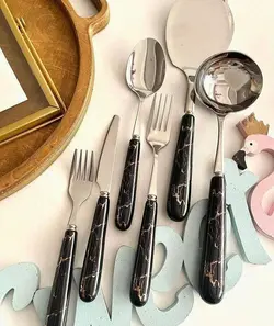 سرویس شش نفره قاشق چنگال ماربل