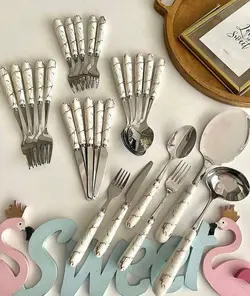 سرویس شش نفره قاشق چنگال ماربل