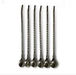 قاشق  شربت خوری نی دار پیچی