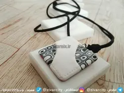 گردنبند زیبا چرم و تریشه