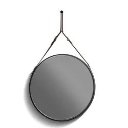آینه گرد دیواری آویز بند چرمی مدل W7940 - سان هوم؛ فروشگاه اینترنتی مبلمان، میز، صندلی و اکسسوری مدرن