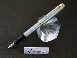 خودنویس پارکر مدل سونت (مات کروم گیره طلایی) - PARKER SONET