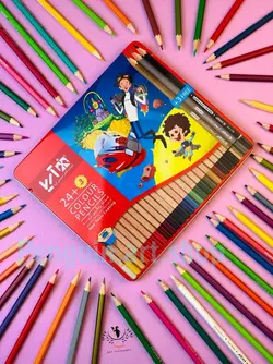 مداد 3+24 رنگ اریا جعبه فلزی