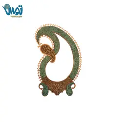 آینه مس و فیروزه طرح بته جقه 60 سانتی