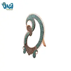 آینه مس و فیروزه طرح بته جقه 60 سانتی