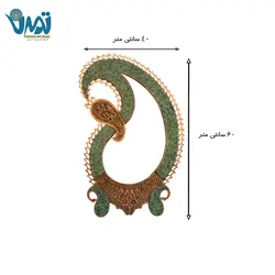 آینه مس و فیروزه طرح بته جقه 60 سانتی