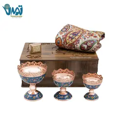 پک هدیه سازمانی ترمه ابریشم و آجیل خوری مس و پرداز