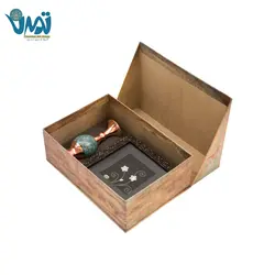 پک گلدان فیروزه کوب و تابلو نقره طرح گل