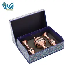 پک هدیه صنایع دستی  شکلات خوری و گلدان مس و الماس تراش