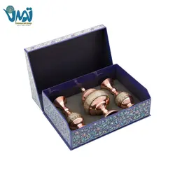 پک  هدیه صنایع دستی شکلات خوری و گلدان مس و خاتم