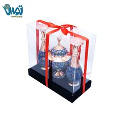 پک گلدان و شکلات خوری مس و پرداز و باکس پلکسی