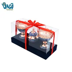 پک آجیل خوری و قندان مس و پرداز و باکس پلکسی