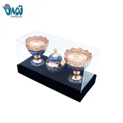 پک آجیل خوری و قندان مس و پرداز و باکس پلکسی