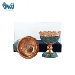 پک آجیل خوری مس و فیروزه و باکس پلکسی