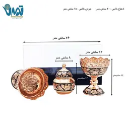 پک آجیل خوری و قندان مس و الماس تراش و باکس پلکسی